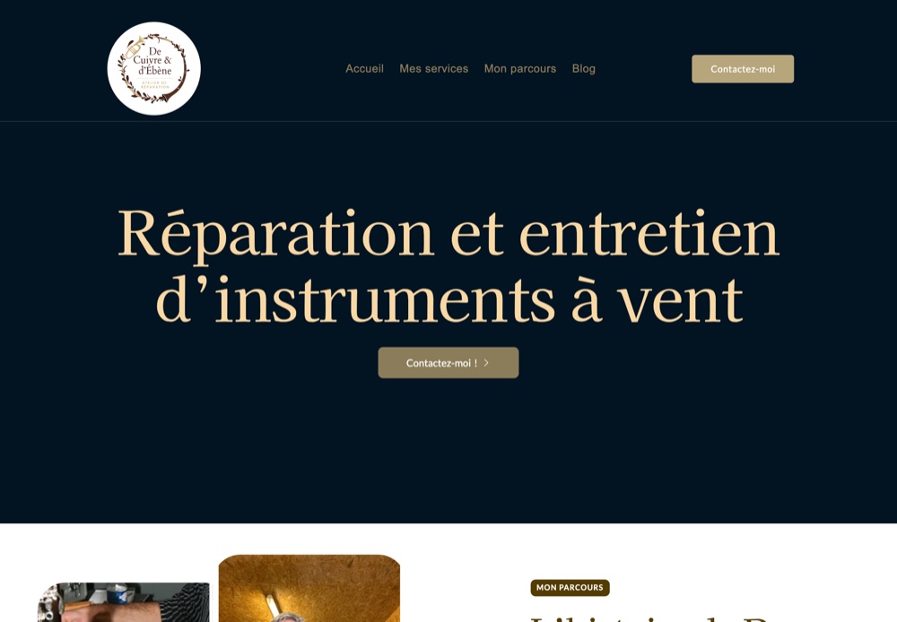 Aperçu du site De Cuivre et d'Ébène